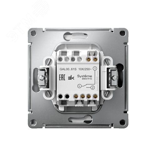 ARTGALLERY 1-клавишный ПЕРЕКЛЮЧАТЕЛЬ, 10АХ, механизм, быстрозажимные клеммы, БЕЛЫЙ - фото 2