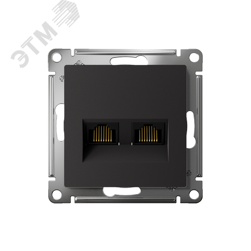 ATLASDESIGN РОЗЕТКА двойная компьютерная RJ45+RJ45, кат.6А, механизм, КАРБОН - фото 2