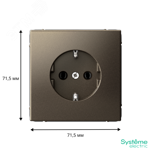 ARTGALLERY РОЗЕТКА с заземлением, 16А, механизм, быстрозажимные клеммы, мокко - фото 3