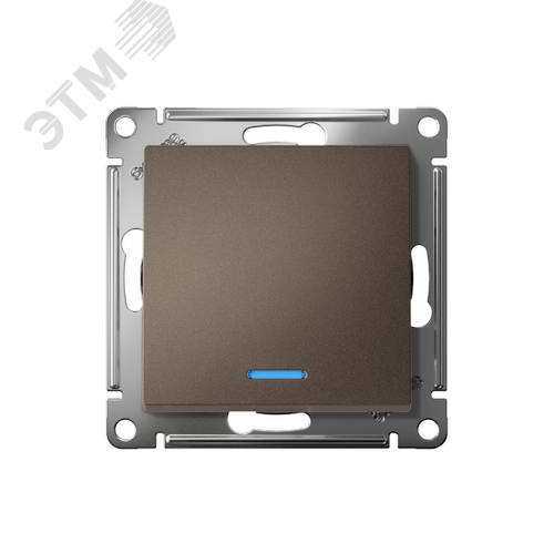 Выключатель одноклавишный ATLASDESIGN с подсветкой схема 1а 10АХ механизм мокко - фото 2