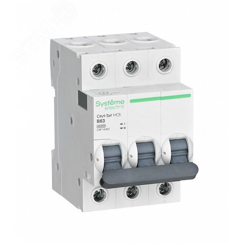 Выключатель автоматический трехполюсный 63А B 4.5kA 400В City9 Set - фото 1