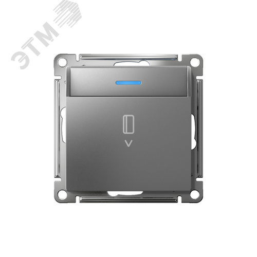 ATLASDESIGN ВЫКЛЮЧАТЕЛЬ карточный с подсветкой, 10А, без задержки отключения, механизм, СТАЛЬ - фото 1