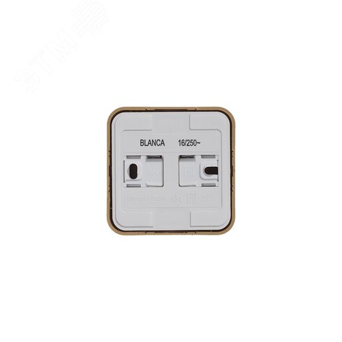 BLANCA Розетка наружная с заземлением со шторкамими с изолирующей пластиной, 16А, 250В, ясень - фото 3