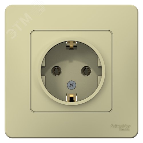 BLANCA С/У РОЗЕТКА с заземлением без шторок, 16А, 250В, БЕЖЕВЫЙ - фото 3