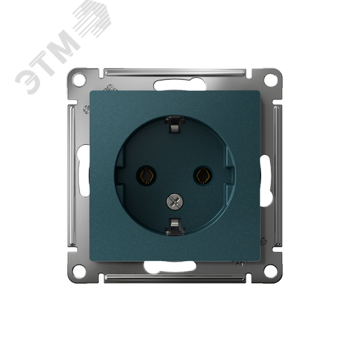 Розетка ATLASDESIGN с заземлением 16А механизм изумруд - фото 2