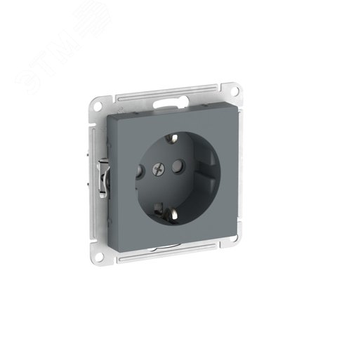 ATLASDESIGN РОЗЕТКА с заземлением со шторками, 16А, быстрозажимные клеммы, ГРИФЕЛЬ - фото 1