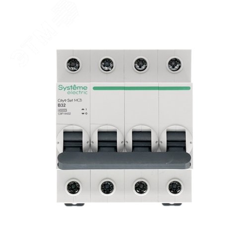 Выключатель автоматический четырехполюсный 32А B 4.5kA 400В City9 Set - фото 2