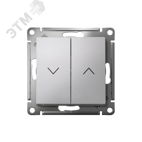 ATLASDESIGN 2-клавишный ВЫКЛЮЧАТЕЛЬ ЖАЛЮЗИ, 10А, мех., АЛЮМИНИЙ - фото 2