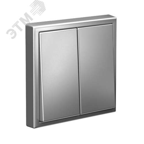 ARTGALLERY 2-клавишный выключатель кнопочный, сх.2, 10А, механизм, сталь - фото 5