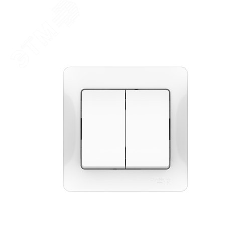 GLOSSA 2-клавишный ВЫКЛЮЧАТЕЛЬ, сх.5, 10АХ, в сборе, быстрозажимные клеммы, БЕЛЫЙ - фото 3