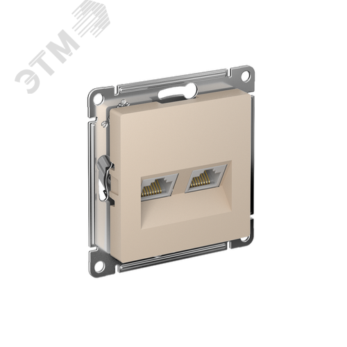 Изображение товара ATLASDESIGN РОЗЕТКА двойная компьютерная RJ45+RJ45, кат.5E, механизм, ПЕСОЧНЫЙ (шт)