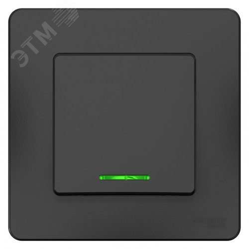BLANCA скрытой установки одноклавишный выключатель (cх.1) с подсветкой, 10A, 250B, антрацит - фото 6