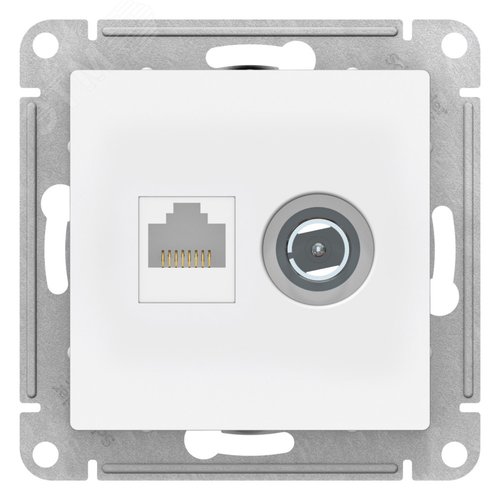 ATLASDESIGN РОЗЕТКА двойная ТВ + компьютерная RJ45, кат. 5Е, ЛОТОС - фото 3