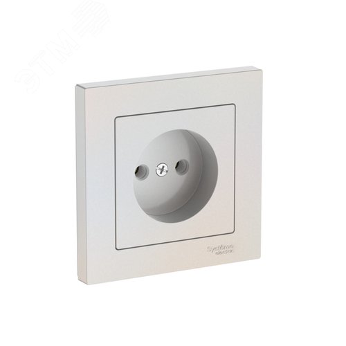 ATLASDESIGN РОЗЕТКА без заземления, 16А, в сборе, быстрозажимные клеммы, ЖЕМЧУГ - фото 1