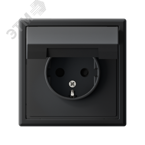 ARTGALLERY розетка с заземл. со шторк. с крышкой, 16А, IP20, механизм, карбон - фото 5
