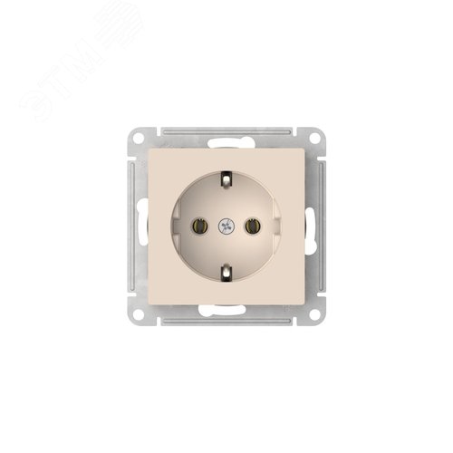 ATLASDESIGN РОЗЕТКА с заземлением, 16А, быстрозажимные клеммы, БЕЖЕВЫЙ - фото 4