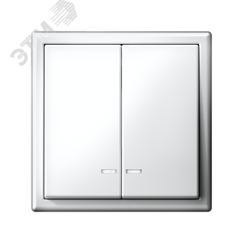 ARTGALLERY 2-клавишный выключатель с подсветкой, сх.5а, 10АХ, механизм, белый - фото 5