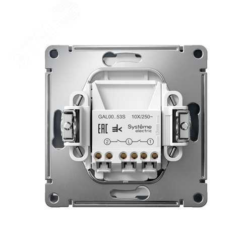 ARTGALLERY 2-клавишный ВЫКЛЮЧАТЕЛЬ с подсветкой, сх.5а, 10АХ, механизм, быстрозажимные клеммы, ГРИФЕЛЬ - фото 2