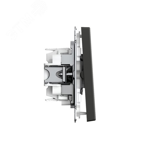 ARTGALLERY 2-клавишный ВЫКЛЮЧАТЕЛЬ КНОПОЧНЫЙ, 10АХ, механизм, быстрозажимные клеммы, БАЗАЛЬТ - фото 3