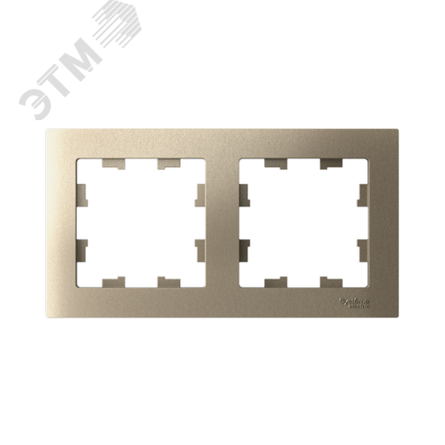 Рамка двухпостовая ATLASDESIGN универсальная шампань - фото 2