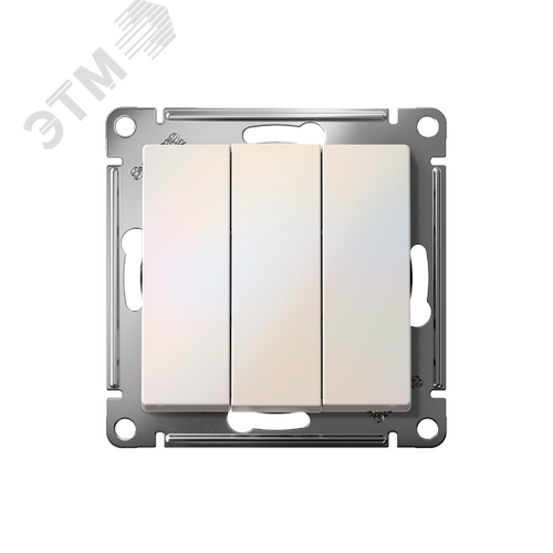 Выключатель трехклавишный ATLASDESIGN схема 1+1+1 10АХ механизм жемчуг - фото 2