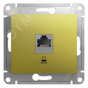 Изображение товара GLOSSA Розетка компьютерная RJ45 категория 5E механизм фисташковый (шт)