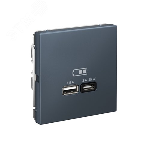 ARTGALLERY USB розетка A + тип-C 45Вт высокоскор.заряд. QC, PD, механизм, грифель - фото 2