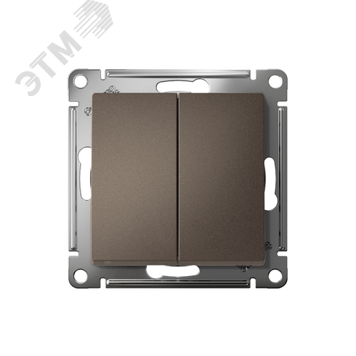 Выключатель двухклавишный ATLASDESIGN схема 5 10АХ механизм мокко - фото 2