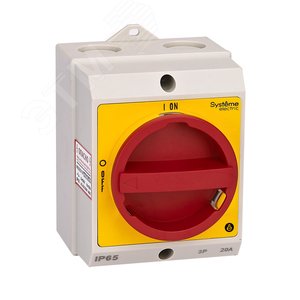 Изображение товара ГЛАВНЫЙ/АВАРИЙНЫЙ ВЫКЛЮЧАТЕЛЬ-РАЗЪЕДИНИТЕЛЬ 3P 20A ЗАКРЫТОГО ИСПОЛНЕНИЯ IP65 С ЗАМКОМ (шт)