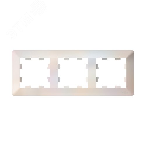 ATLASDESIGN AIR 3-постовая РАМКА, ЖЕМЧУГ/дымчатый белый - фото 1