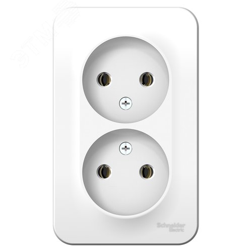 BLANCA  розетка наружная  двойная без заземления без шторок, 16А, 250В, белый - фото 3