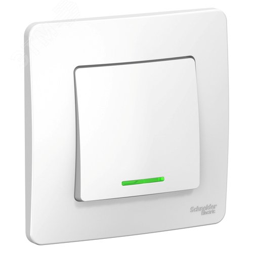 Изображение товара BLANCA скрытой установки одноклавишный выключатель (cх.1) с подсветкой, 6A, 250B, белый (шт)