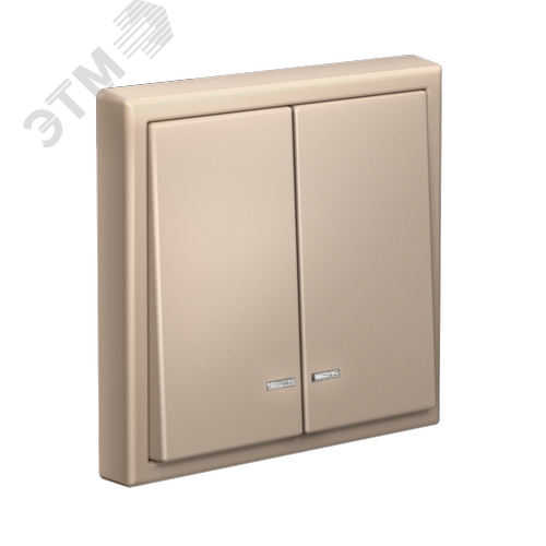 ARTGALLERY 2-клавишный ВЫКЛЮЧАТЕЛЬ с подсветкой, сх.5а, 10АХ, механизм, быстрозажимные клеммы, ПЕСОЧНЫЙ - фото 6