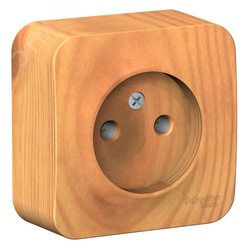 BLANCA Розетка наружная без заземления без шторок с изолирующей пластиной, 16А, 250В, ясень - фото 3