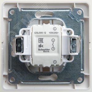 Выключатель одноклавишный, схема 1 перламутр в сборе GSL000612 Systeme Electric