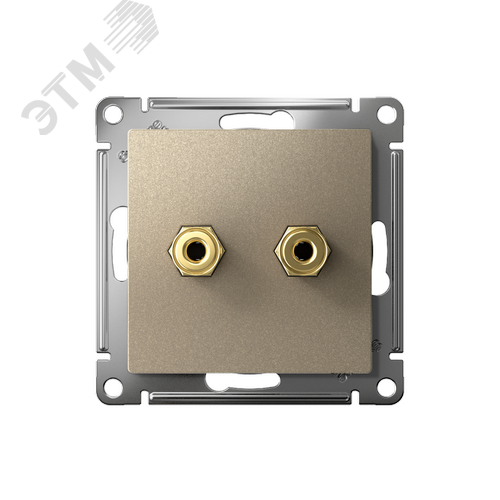 Аудиорозетка ATLASDESIGN двухместная шампань - фото 2