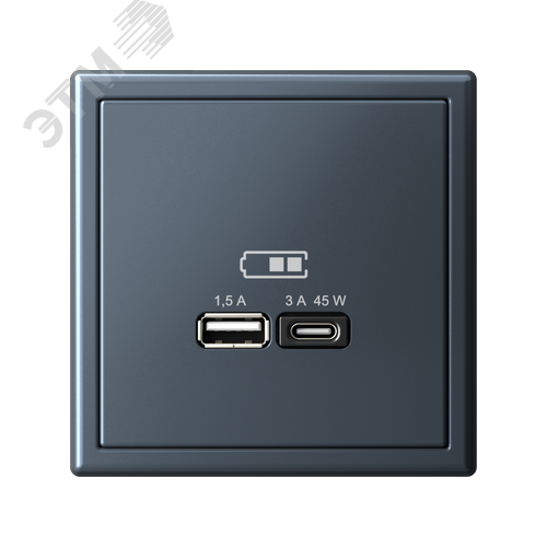 ARTGALLERY USB розетка A + тип-C 45Вт высокоскор.заряд. QC, PD, механизм, грифель - фото 5