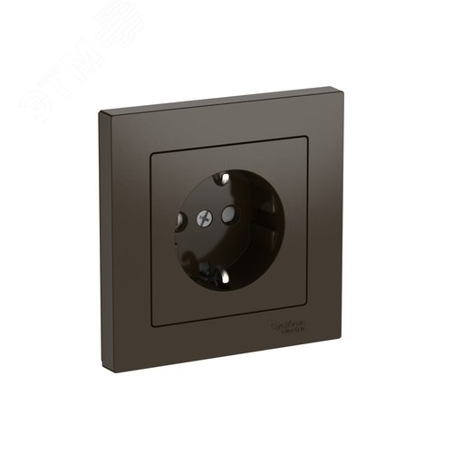 ATLASDESIGN РОЗЕТКА с заземлением со шторками, 16А, в сборе, быстрозажимные клеммы, МОККО - фото 1