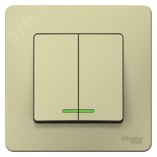 BLANCA С/У 2-клавишный ВЫКЛЮЧАТЕЛЬ (cх.5) с подсветкой, 10А, 250B, БЕЖЕВЫЙ - фото 3