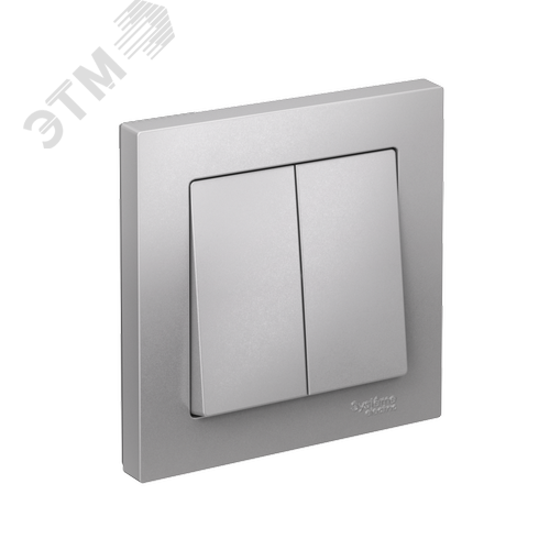 Изображение товара ATLASDESIGN 2-клавишный ВЫКЛЮЧАТЕЛЬ, сх.5, 10АХ, в сборе, быстрозажимные клеммы, АЛЮМИНИЙ (шт)