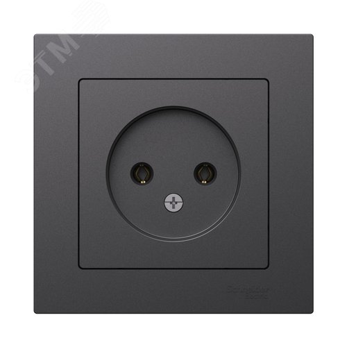 ATLASDESIGN РОЗЕТКА без заземления, 16А, в сборе, БАЗАЛЬТ - фото 2