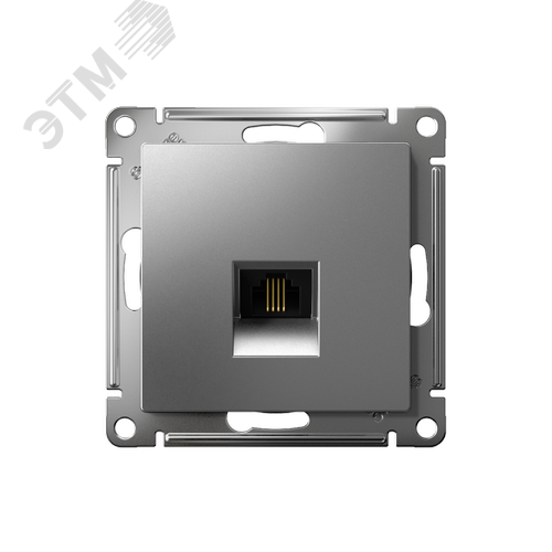 Розетка ATLASDESIGN телефонная RJ11 механизм сталь - фото 2