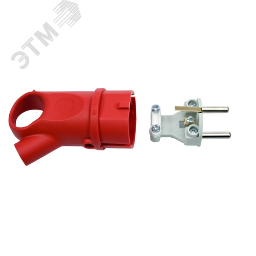 MultiSet Вилка 2К+З угловая каучуковая 16А/250В IP44 Красная - фото 6