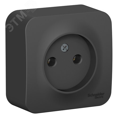 BLANCA Розетка наружная без заземления без шторок с изолирующей пластиной, 16А, 250В, антрацит - фото 3