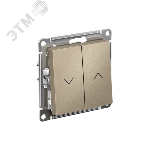 ATLASDESIGN 2-клавишный ВЫКЛЮЧАТЕЛЬ ЖАЛЮЗИ, 10А, мех., ШАМПАНЬ - фото 1