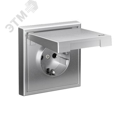 ARTGALLERY РОЗЕТКА с заземлнием, со шторками, с   крышкой, 16А, IP44,                                механизм, быстрозажимные клеммы, алюминий - фото 5