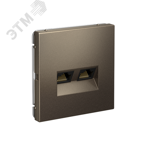 ARTGALLERY РОЗЕТКА двойная компьютерная RJ45+RJ45, кат. 5е, механизм, МОККО - фото 2