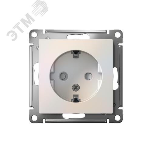 Розетка ATLASDESIGN с заземлением со шторками 16А механизм жемчуг - фото 2