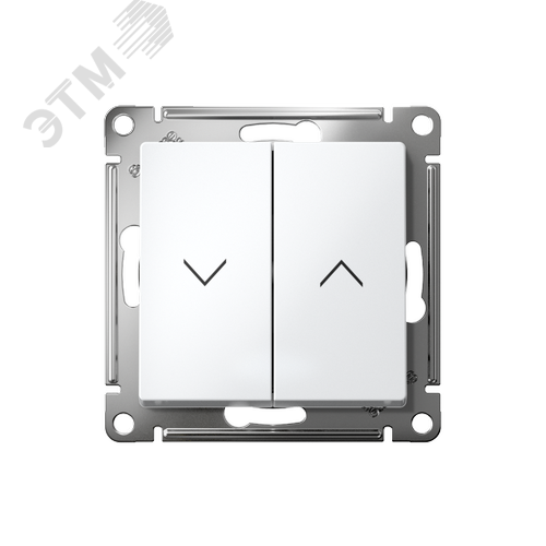 ATLASDESIGN 2-клавишный ВЫКЛЮЧАТЕЛЬ ЖАЛЮЗИ, 10А, мех., БЕЛЫЙ - фото 2