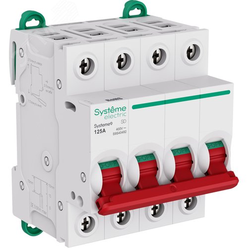 Изображение товара Выключатель нагрузки (ВН) 4P 125A 400В Systeme9 (шт)